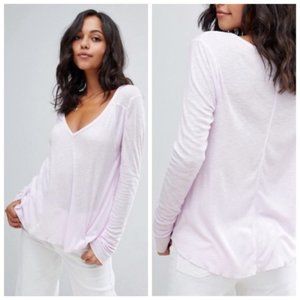 Free People Rock the Boat Longsleeve Tee Rose Pink